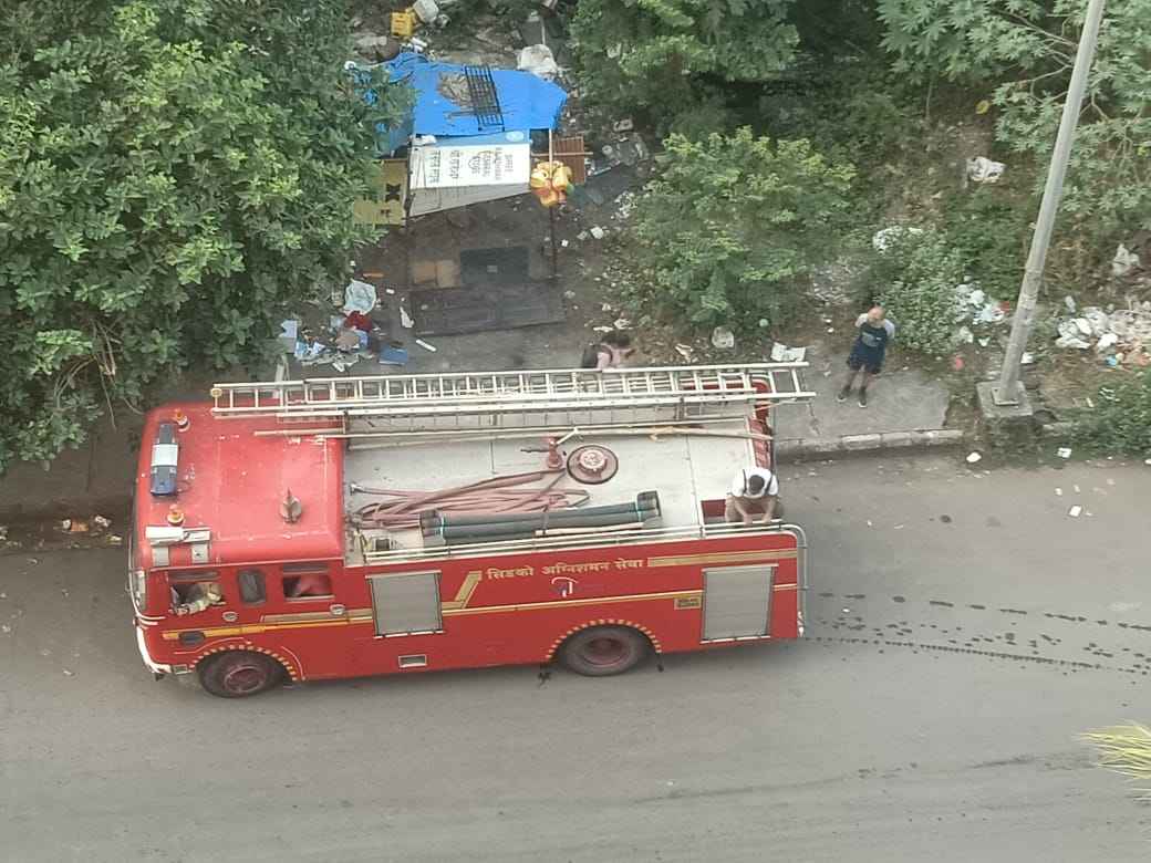 Stray puppy rescued by a Good Samaritan, with the help of Kharghar fire brigade