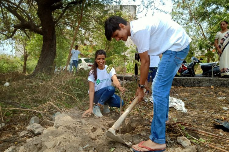 Ecologics & Innovations Foundation plants 21 saplings at creek-side area in sector 16, Kharghar